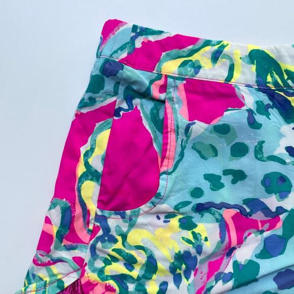 Lilly Pulitzer Cocoa Shorts Magenta Hottie Fringe 3" Inseam Size Medium - Picture 2 of 9